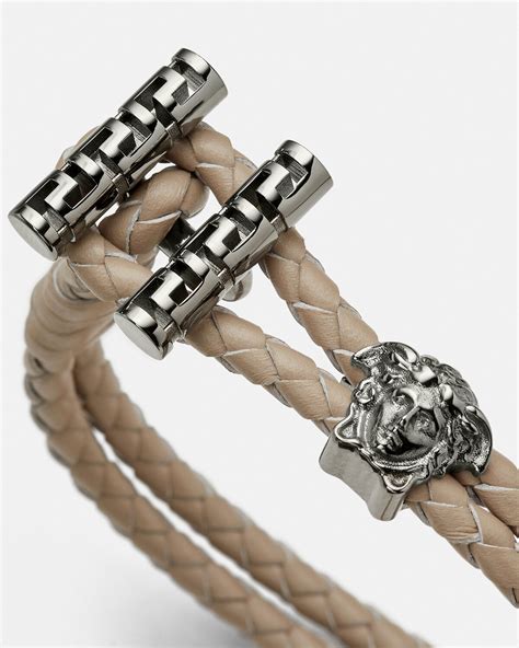 versace all love is love leather bracelet|medusa braided leather bracelet.